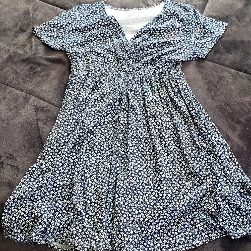 Cute white and navy floral dress